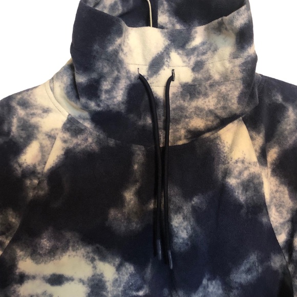 Old Navy Active Fleece Sweater Tie Dye Cowl Neck with drawstring - Picture 4 of 6